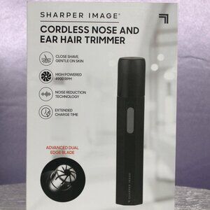 Sharper Image Cordless Nose & Ear Hair Trimmer Rechargeable Dual Edge Blade New